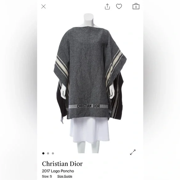 DIOR wool gray Tweed Cape Poncho Pre-Fall 2017 - Picture 2 of 16
